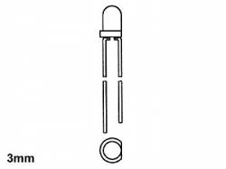 LED BLANCO 3MM TRANSPARENTE - 6300MCD - 20MA