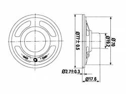 MINI ALTAVOZ 1W 8 OHM Ø 77MM