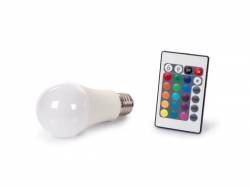 BOMBILLA LED 10W E27 COLORES RGB BLANCO CÁLIDO CON MANDO