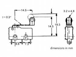 MICRORRUPTOR SUBMINIATURA 5A CON PALANQUITA CON RUEDA