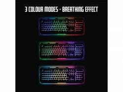 EWENT TECLADO DE JUEGO DE METAL CON ILUMINACIÓN AZERTY