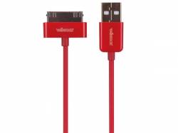 CABLE LIGHTNING (30 CLAVIJAS, MACHO) A USB A ROJO 1M