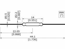 INTERRUPTOR REED 1 X CONTACTO NA