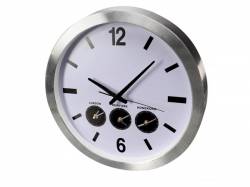 RELOJ DE PARED DE ALUMINIO Y 3 HUSOS HORARIOS Ø 45.5 CM