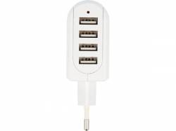 CARGADOR USB PARA 4 DISPOSITIVOS CONECTOR EURO 4.8A