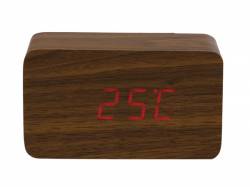 RELOJ DE MADERA CON CALENDARIO Y TEMPERATURA