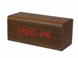 RELOJ DE MADERA CON CALENDARIO Y TEMPERATURA