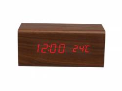 RELOJ DE MADERA CON CALENDARIO Y TEMPERATURA