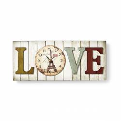 RELOJ DE PARED DE MADERA CON MARCO AMOR LOVE