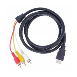 CABLE 1080P HDMI MACHO A 3RCA ADAPTADOR TRANSMISION SALIDA AUDIO VIDEO 1,5M