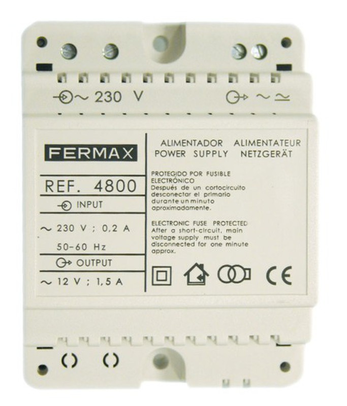 ALIMENTADOR FERMAX 12V AC 1.5A DIN4 4800