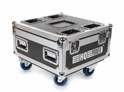 FLIGHT CASE 6 FOCOS LED SUELO, CON BATERÍA RECARGABLE