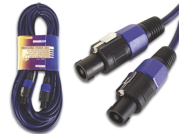 Cable de altavoz profesional, conector macho de 2 polos a conector macho de  2 polos - azul 3 met - DJMania