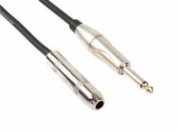 CABLE AUDIO CONECTOR MACHO 6.35 MM A HEMBRA 6.35 MM MONO 5 METROS