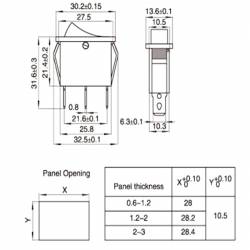 INTERRUPTOR BASCULANTE KCD3 2 POSICIONES ENCENDIDO-APAGADO 2 PINES 16A 250VAC/20A BOTON ON OFF