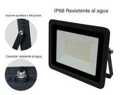 FOCO 30W DELGADO EXTERIORES LAMPARA JARDIN EXTERIOR IMPERMEABLE LUZ REFLECTORA LED LUZ CALIDA