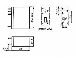 RELÉ VERTICAL 10A 30VDC 220VAC 1 X INVERSOR 12VDC