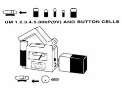 COMPROBADOR DE BOLSILLO PILAS AAA AA C D 9V BATERIA RECTANGULAR