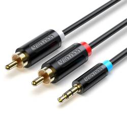 CABLE AUDIO MACHO 3.5MM JACK A 2 X CONECTOR RCA MACHO 1 METRO ESTEREO