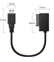 CABLE USB ADAPTADOR 7+6 PIN PARA UNIDAD DVD CD-ROM SATA PORTATIL