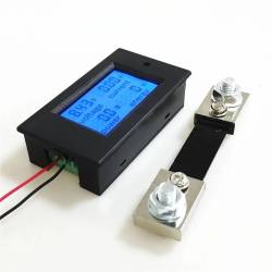 AMPERIMETRO DC DIGITAL VOLTIMETRO 6.5-100V 4 IN1 LCD MOTOCICLETA VOLTAJE CORRIENTE POTENCIA MONITOR ENERGíA