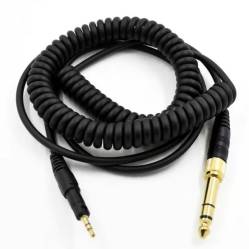 CABLE JACK 3.5MM A 6.35MM AUDIO-TECHNICA ORO DORADO HP-CC PARA ATH-M40X Y ATH-M50X AURICULARES CABLE DE RESORTE PARA AURICULARES