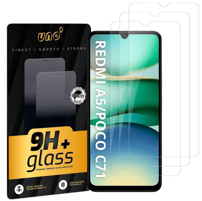 PROTECTOR DE PANTALLA DE CRISTAL TEMPLADO REDMI A5 Y POCO C71 ULTRARESISTENTE A GOLPES Y ARAñAZOS,DUREZA 9H, HD, ANTIHUELLAS,