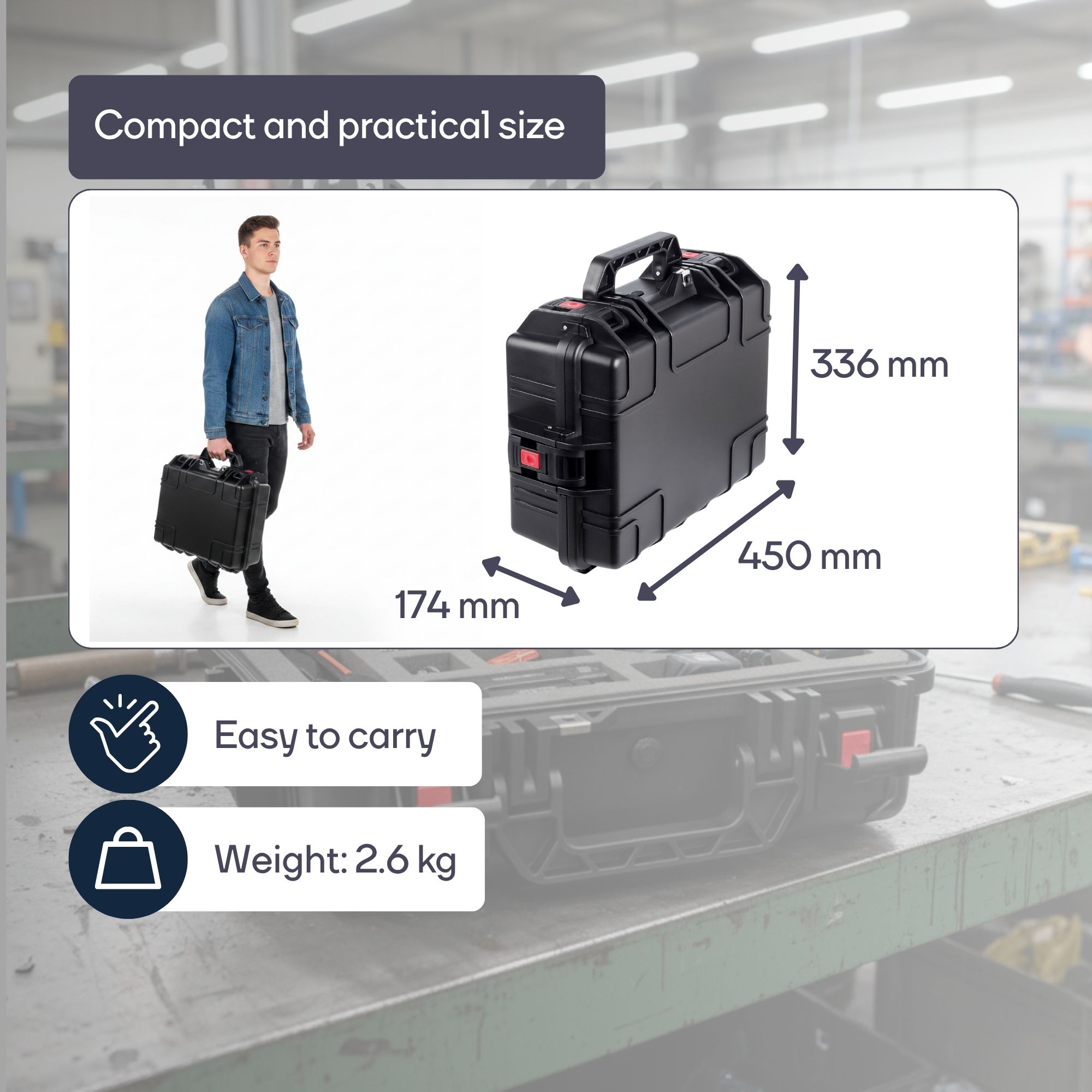MALETA RíGIDA DE PROTECCIóN IP67 IMPERMEABLE CON ESPUMA PRECORTADA, MALETíN