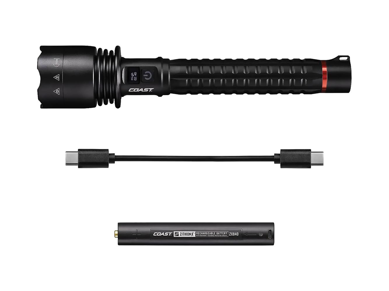 LINTERNA LED 800 LM RECARGABLE POR MICRO-USB, ALCANCE 200 M, CUERPO DE