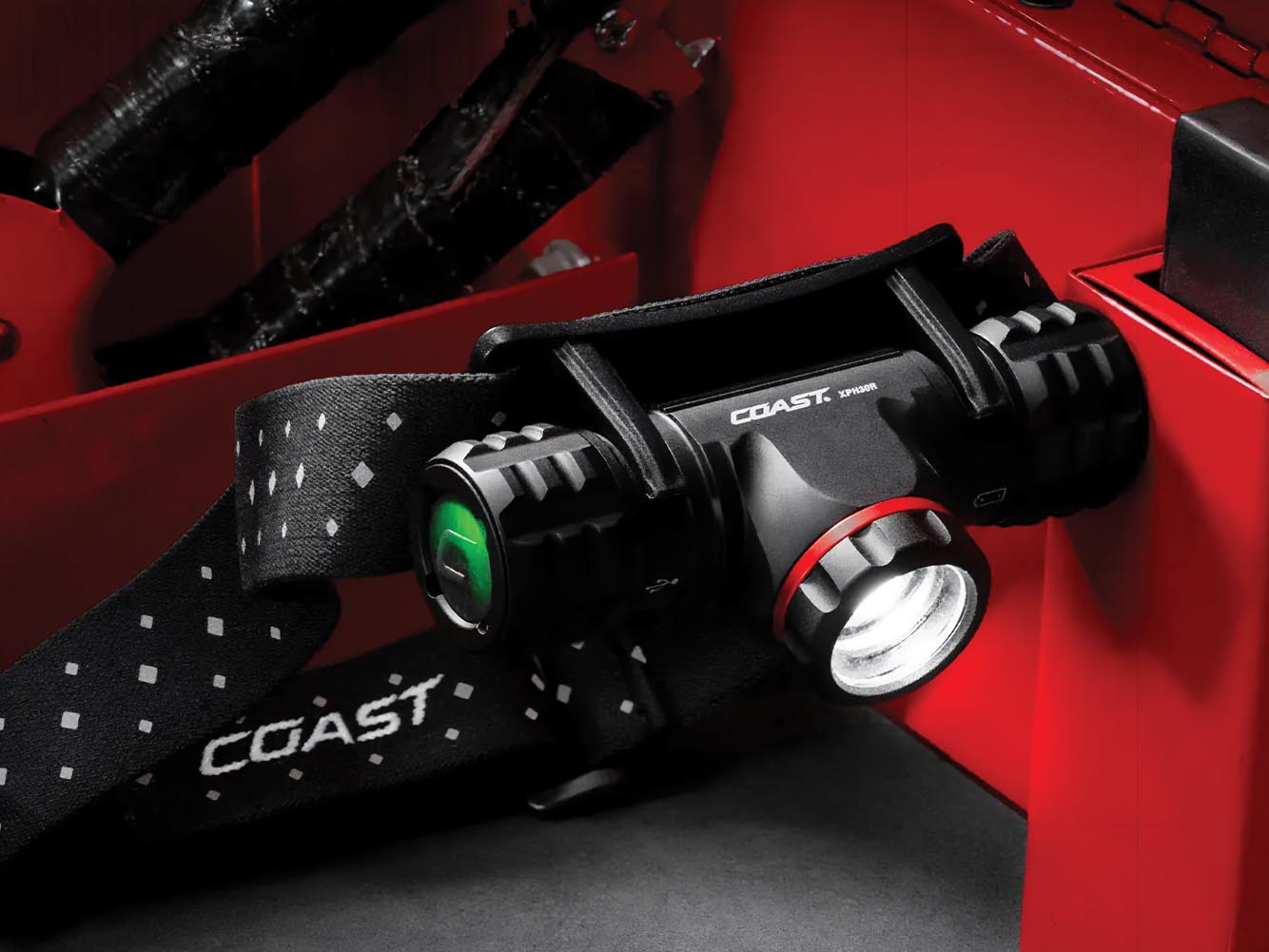 LINTERNA FRONTAL LED RECARGABLE 1000 LM, LUZ ROJA/BLANCA, TWIST FOCUS