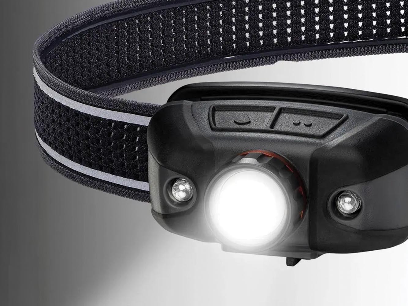 LINTERNA FRONTAL LED RECARGABLE 1000 LM, LUZ BLANCA REGULABLE, IP54 POLVO Y