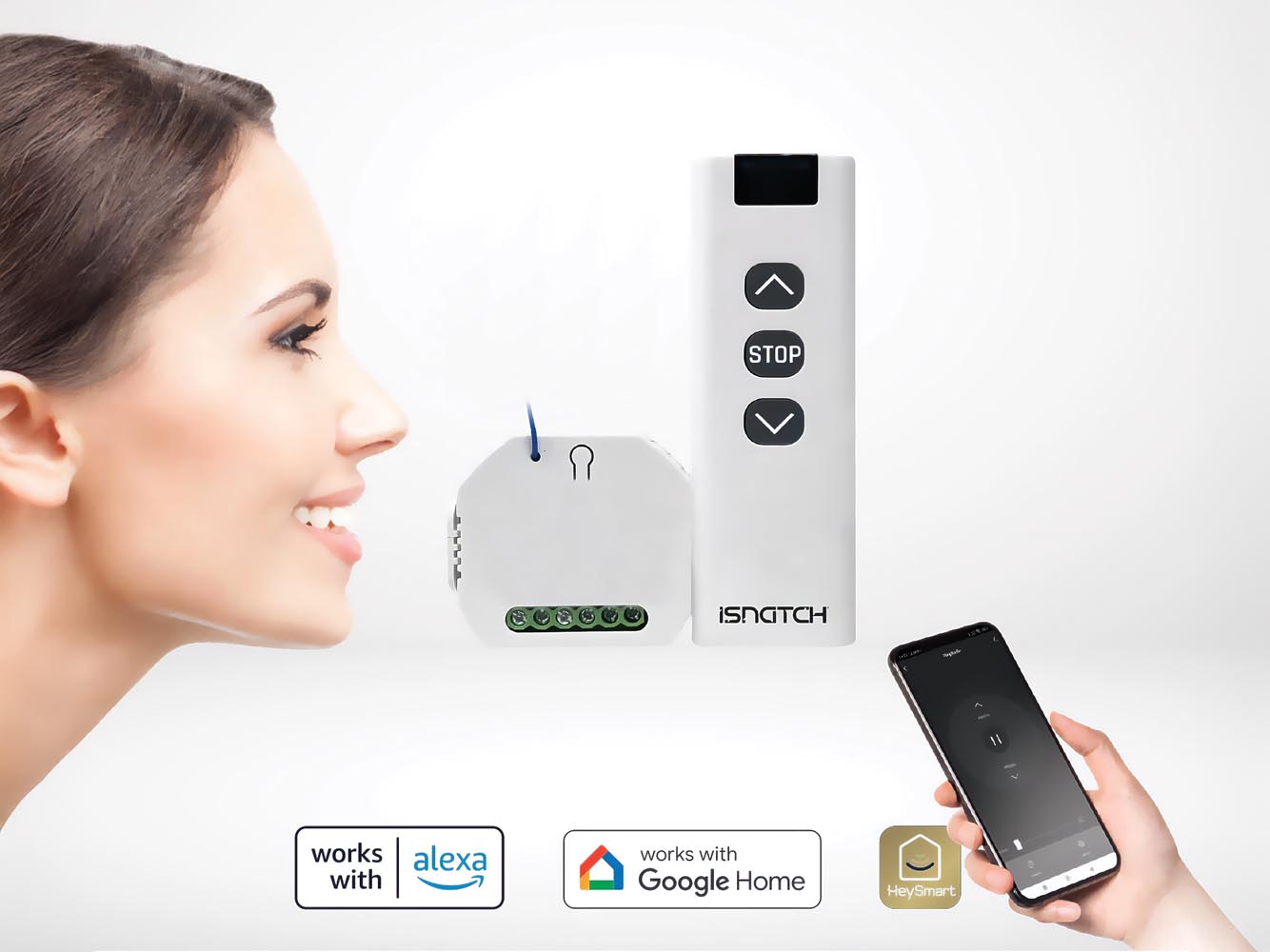 MóDULO PERSIANA WIFI CON MANDO A DISTANCIA, COMPATIBLE CON CAJA O CARRIL DIN