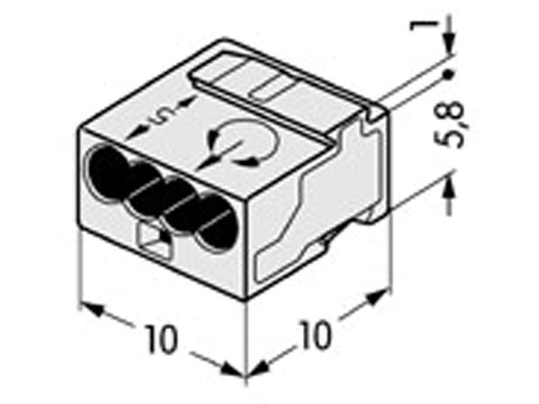 MICRO PUSH-WIRE CONECTOR JUNCTION BOXES 4 CONDUCTOR TERMINAL 100 UNIDADES