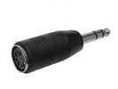 CONECTOR DIN HEMBRA 5 CONTACTOS 180° A JACK MACHO ESTÉREO 6.35MM