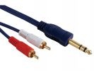 CABLE AUDIO JACK ESTÉREO MACHO 6.35MM A 2 X RCA MACHO 5M