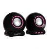 SET DE ALTAVOCES USB 2.0 EN COLOR NEGRO/FUCSIA