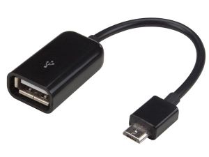 CABLE OTG - USB 2.0 A A MICRO-USB DE 5 CLAVIJAS MACHO 10 CM