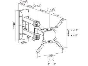 SOPORTE PARED TV TELEVISION PANTALLA PLANA 13 A 42