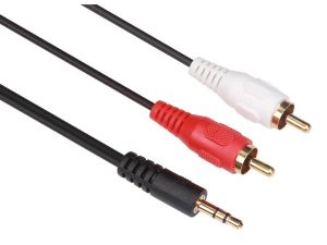 CONECTOR ESTÉREO MACHO 3.5MM A 2 CONECTOR AUDIO RCA MACHO BÁSICO 5M