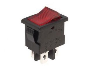 INTERRUPTOR POTENCIA BASCULANTE 3A 250V SPST ON-OFF PILOTO INDICADOR ROJO