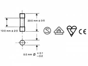 JUEGO DE FUSIBLES LENTOS  100 UDS. 5 X 20 MM