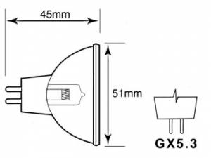 BOMBILLA HALÓGENA 250W 24V ELC GX5.3 3400K 500H