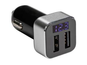 CARGADOR COCHE DOBLE USB PANTALLA 5 VDC 2.1 A 10W