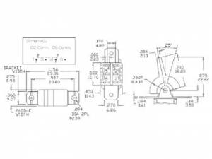 INTERRUPTOR BASCULANTE PADDLE DPDT CI VERTICAL