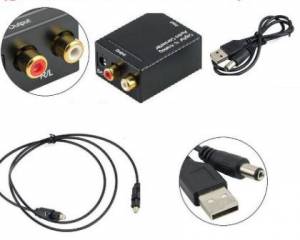 CONVERSOR AUDIO DIGITAL OPTICO A COAXIAL ADAPTADOR RCA CONVERTIDOR ANALOGICO