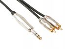 CABLE 2 X RCA MACHO A JACK STEREO 6.35MM 6 METROS