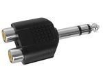 DOBLE CONECTOR RCA HEMBRA A JACK MACHO ESTÉREO 6.35MM