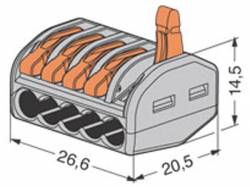 BORNE CONEXIÓN 5 X 0.08-4MM CONDUCTORES FLEXIBLES O RÍGIDOS