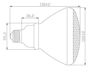 BOMBILLA DE BAJO CONSUMO PAR38 15W 220V E27 2700K