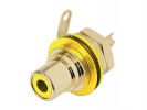 REAN CONECTOR DE CHASIS PHONO RCA CONTACTOS DORADOS AMARILLO